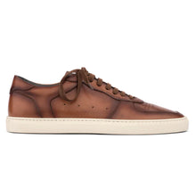 Load image into Gallery viewer, Tan Brown With White Sole To Boot New York Men&#39;s Barbera Leather Casual Sneaker Side View
