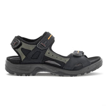 Load image into Gallery viewer, Sand Mole Black And Grey Ecco Men&#39;s Yucatan Nubuck And Mesh Sport Sandal Side View
