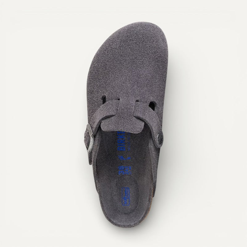 Boston Men's Charcoal Suede Leather Regular