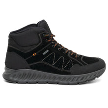 Load image into Gallery viewer, Black Ara Men&#39;s Pasquale Nubuck And Suede Waterproof GoreTex Hiking Boot Side View
