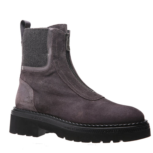 Lava Brownish Gray With Black Sole Homers Women's Suede Front Zip Boot