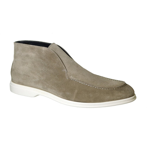 Antilope  Brownish Grey With White Sole To Boot NY Men's Suede Slip On Ankle Shoe Profile View
