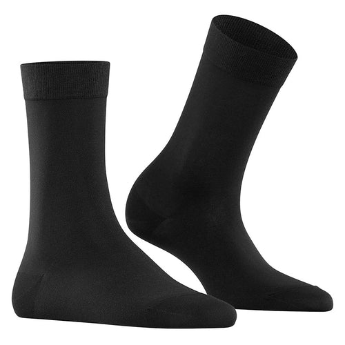 Black Falke Women's Cotton Touch Sock Calf Length Mesh