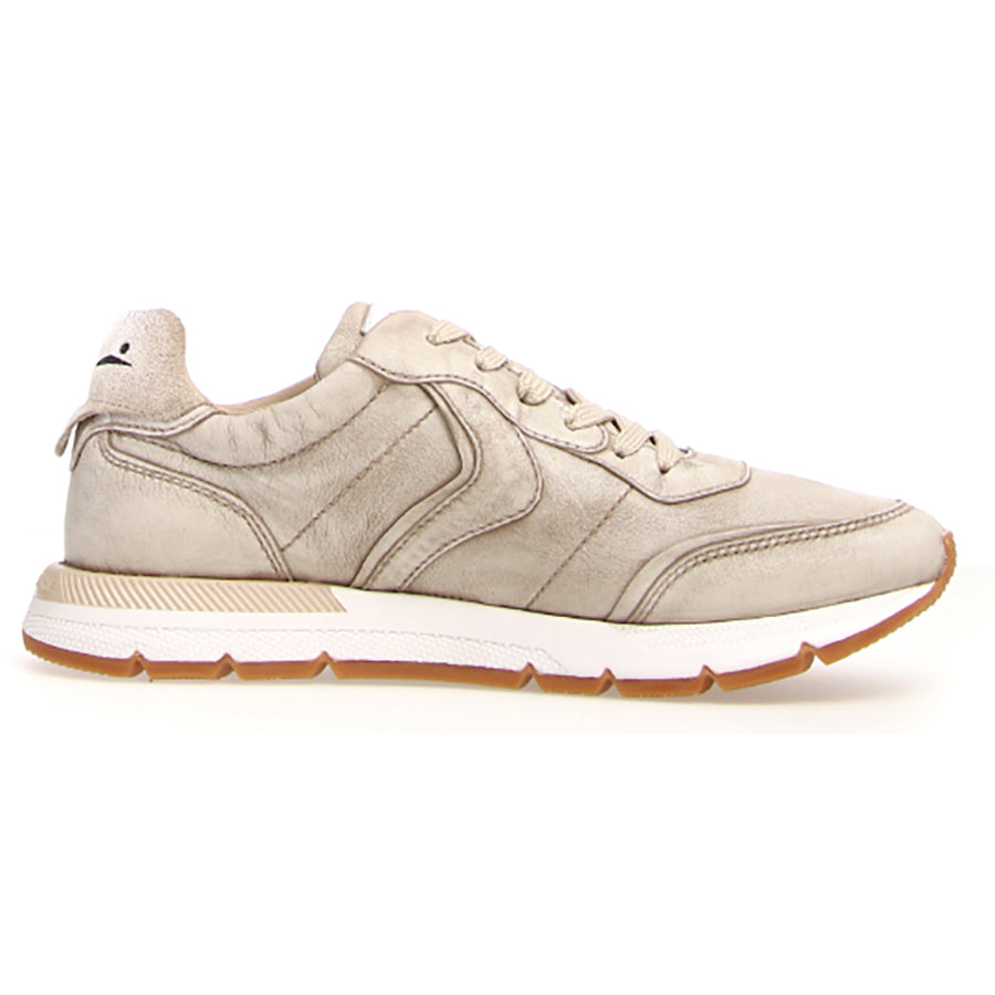 Beige With White And Tan Sole Voile Blanche Storm 015 Leather Sneaker