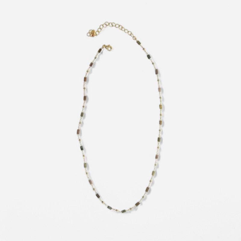 Bar Beads Necklace Green Multi