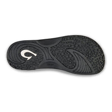 Load image into Gallery viewer, Black Olukai Men&#39;s Nalu Water Resistant Synthetic Sport Slide Sandal Sole View
