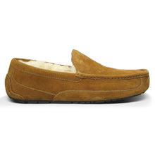 Load image into Gallery viewer, Chestnut Tan UGG Men&#39;s Ascot Suede Wool Lined Slipper Side View
