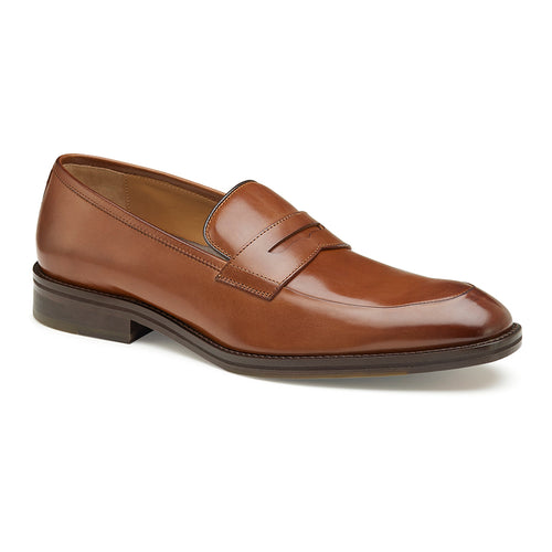 Tan With Brown Sole Johnston And Murphy Men's Meade Penny Loafer Leather Dress 