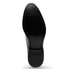 Load image into Gallery viewer, Black Johnston And Murphy Men&#39;s Gavney Slip On Patent Dress Loafer Sole View

