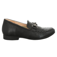 Load image into Gallery viewer, Black Think Women&#39;s Guad Loafer Leather Casual With Link Bit Side View
