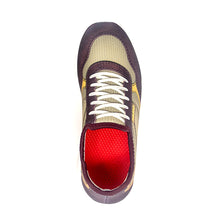 Load image into Gallery viewer, Tan And Burgundy And Yellow With White Psudo Men&#39;s Repreve Fabric Slip On Sneaker Top View

