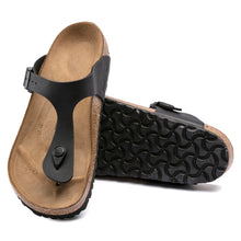 Load image into Gallery viewer, Black Birkenstock Women&#39;s Gizeh Synthetic BirkoFlor Thong Sandal Top Sole View
