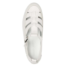 Load image into Gallery viewer, White Candice Cooper Women&#39;s Rock T Bar Leather Sporty Strappy Sandal Top View
