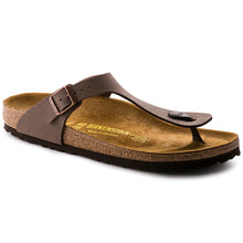 Load image into Gallery viewer, Mocha Brown Women&#39;s Birkenstock Gizeh Thong Sandal Synthetic Nubuck Profile View
