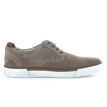 Load image into Gallery viewer, Light Brown With White Sole Gabor Men&#39;s 0460 Perforated Suede Casual Sneaker Side View

