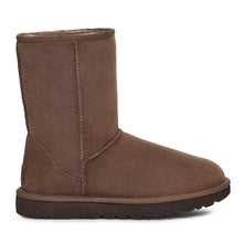 Load image into Gallery viewer, Burnt Cedar Brown UGG Women&#39;s Classic Short II Water Repellent Sheepskin Ankle Boot Side View
