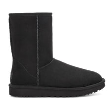 Load image into Gallery viewer, Black UGG Women&#39;s Classic Short II Water Repellent Sheepskin Ankle Boot Side View
