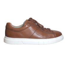 Load image into Gallery viewer, Cognac Brown With White Sole Gabor Men&#39;s 1023-10 Leather Casual Sneaker Side View
