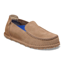 Load image into Gallery viewer, Taupe Light Brown Birkenstock Women&#39;s Suede Casual Moccasin Narrow Width Profile View
