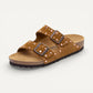 Arizona Rivet Mink Suede Leather Narrow
