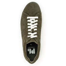 Load image into Gallery viewer, Khaki Green And White With Black Sole Gabor Men&#39;s 1040 Suede Casual Sneaker Top View
