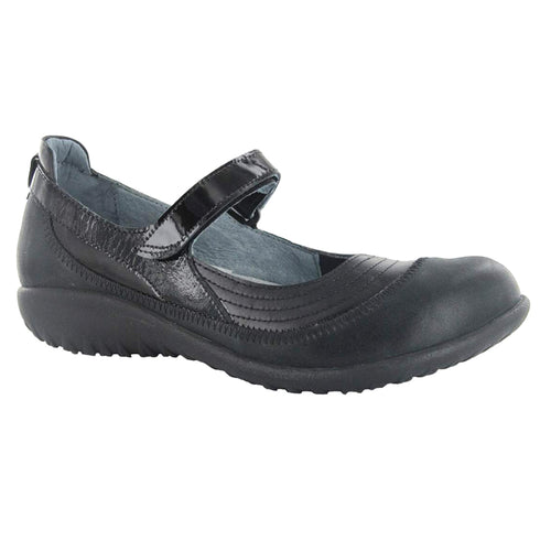 Black Naot Women's Kirei Leather And Patent Casual Mary Jane