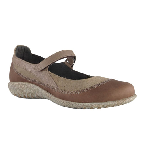 Bark Tan With Almond Brown Naot Women's Kirei Leather And Suede Casual Mary Jane