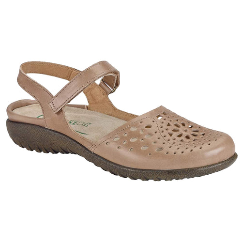 Arizona Tan With Brown Sole Naot Women's Arataki Leather With Cut Out Perforations Slingback Shoe