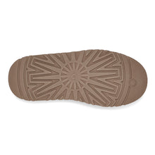 Load image into Gallery viewer, Chestnut Brown With Embroidered Collar UGG Women&#39;s Tazz Suede Platform Slipper Sole View
