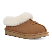 Load image into Gallery viewer, Chestnut Tan With Fuzzy White Collar UGG Women&#39;s Tazzette Suede Slipper Profile View
