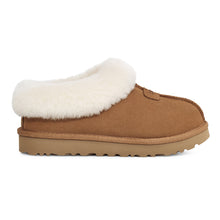 Load image into Gallery viewer, Chestnut Tan With Fuzzy White Collar UGG Women&#39;s Tazzette Suede Slipper Side View
