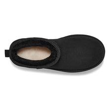 Load image into Gallery viewer, Black UGG Women&#39;s Classic Ultra Mini Platform Suede Low Bootie Top View
