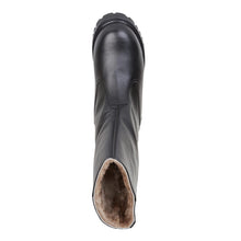 Load image into Gallery viewer, Black Draper of Glastonbury Women&#39;s Brora Leather Pull Up Riding Boot Top View
