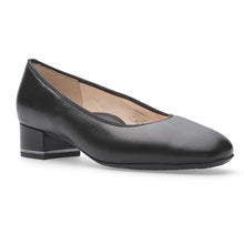 Load image into Gallery viewer, Black Ara Women&#39;s Gabrielle Leather Low Heel Pump Profile View
