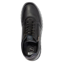 Load image into Gallery viewer, Black With Grey Ara Men&#39;s Murray Casual Leather Sneaker Top View
