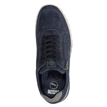 Load image into Gallery viewer, Navy With White And Black Sole Ara Men&#39;s Murray Casual Suede Sneaker Top View
