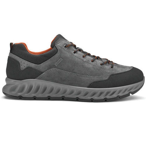 Anthracite Grey With Black Ara Men's Pietro Waterproof GoreTex Suede And Fabric Hiking Shoe
