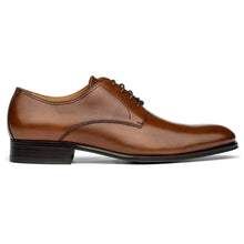 Load image into Gallery viewer, Tan With Black Sole To Boot New York Men&#39;s Declan Plain Toe Ultra Flex Leather Dress Oxford Side View
