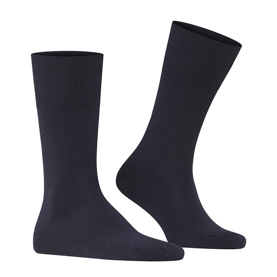 Navy Falke Men's Tiago Cotton Calf Length Socks