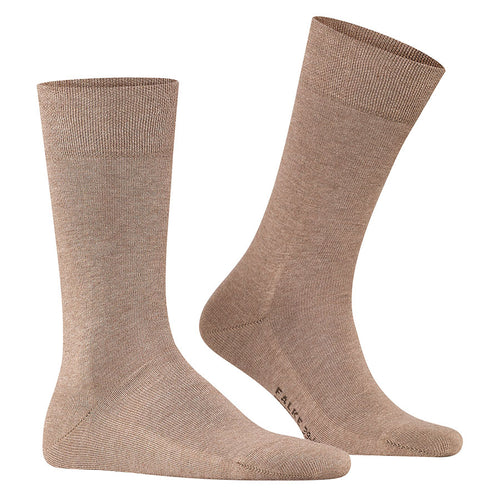 Nutmeg Dark Beige Falke Men's Sensitive London 14719 Calf Length Cotton Socks