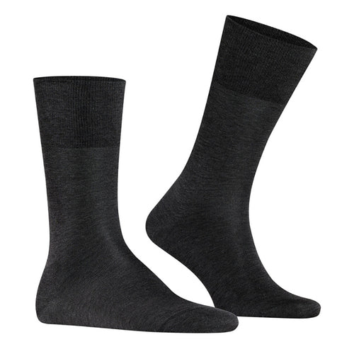 Anthracite Dark Grey Falke Men's Tiago City Sock Calf Length Sheer Shimmery Cotton