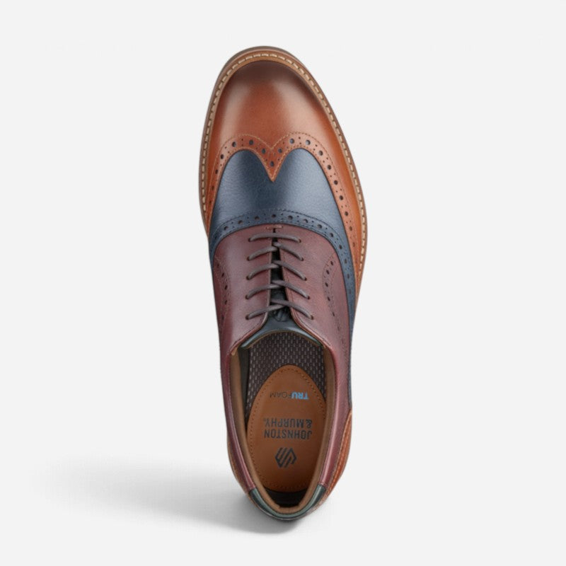 Men's Tyson Wingtip Tan/Navy/Burgundy Leather