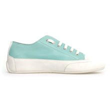 Load image into Gallery viewer, Emerald Light Blue With White Sole And Laces Women&#39;s Candice Cooper Rock S Leather Casual Sneaker Side View
