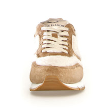 Load image into Gallery viewer, Light Brown With Beige Voile Blanche Women&#39;s Julia Suede Fur Suede And Faux Fur Casual Sneaker Front View
