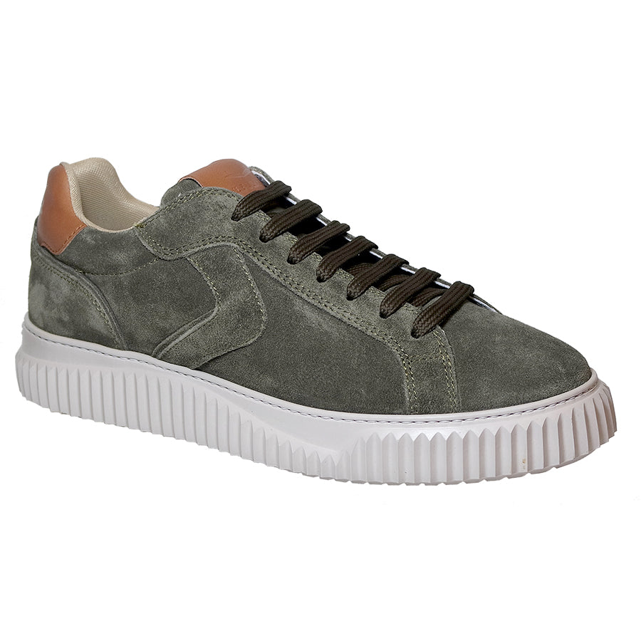 Army Green And Tan With Light Grey Sole Voile Blanche Women's Lipari Suede Casual Sneaker