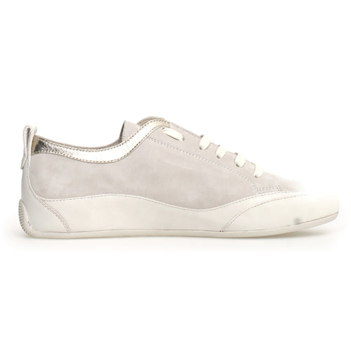 Stone Grey And White Candice Cooper Women's Rock Wave Suede Casual Sneaker