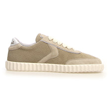 Load image into Gallery viewer, Brown With Beige And White Voile Blanche Women&#39;s Selia Suede Casual Sneaker Side View
