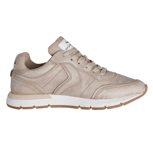 Beige With White And Tan Sole Voile Blanche Storm 015 Leather Sneaker Side View