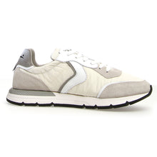 Load image into Gallery viewer, Grey With White And Beige And Black Sole Voile Blanche Women&#39;s Storm 015 Flex Suede And Fabric Casual Sneaker Side View
