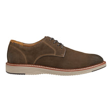 Load image into Gallery viewer, Dark Brown With Beige Sole Johnston And Murphy Men&#39;s Upton Plain Toe Water Resistant Nubuck Casual Oxford Side View
